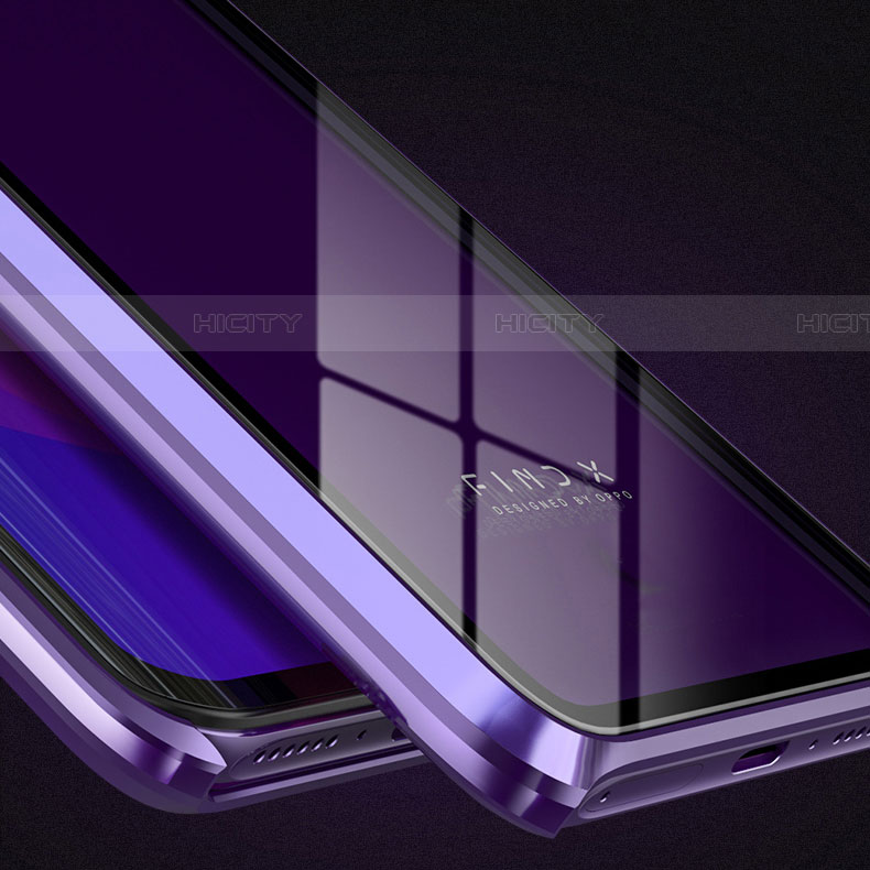 Custodia Lusso Alluminio Laterale Specchio 360 Gradi Cover T02 per Oppo Find X Super Flash Edition