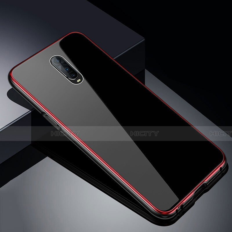 Custodia Lusso Alluminio Laterale Specchio 360 Gradi Cover T02 per Oppo R17 Pro Rosso