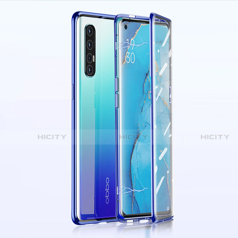 Custodia Lusso Alluminio Laterale Specchio 360 Gradi Cover T02 per Oppo Reno3 Pro