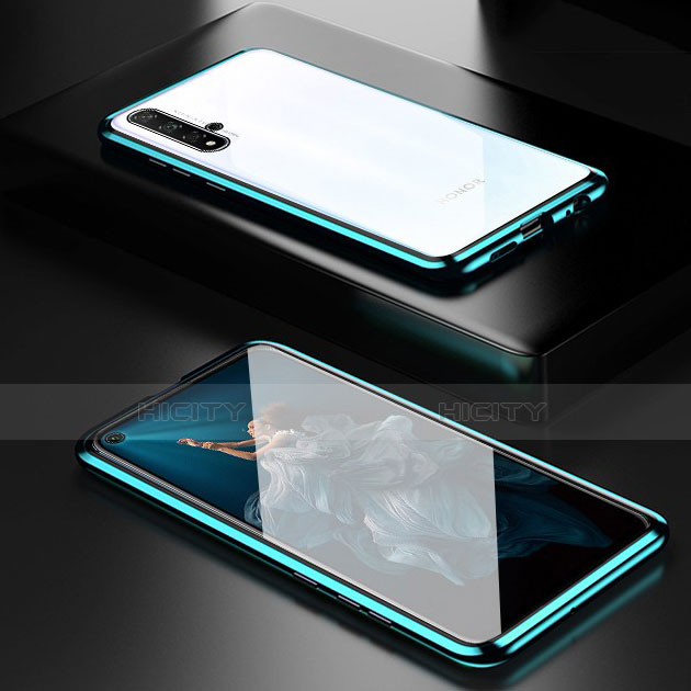 Custodia Lusso Alluminio Laterale Specchio 360 Gradi Cover T03 per Huawei Honor 20S Verde