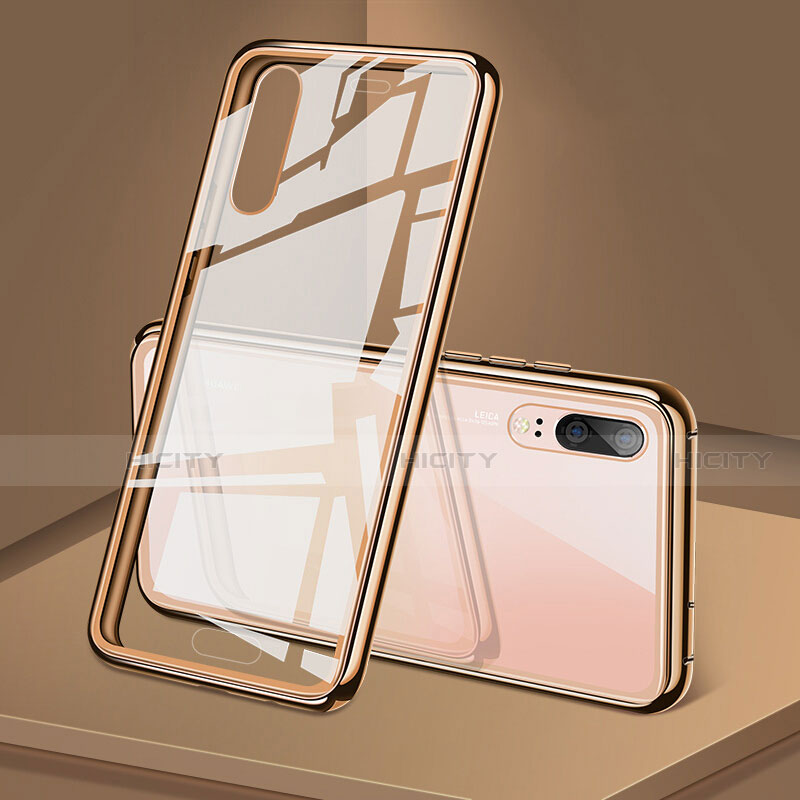 Custodia Lusso Alluminio Laterale Specchio 360 Gradi Cover T03 per Huawei P20