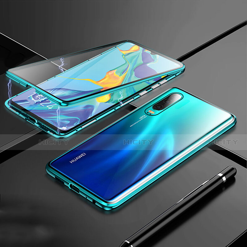 Custodia Lusso Alluminio Laterale Specchio 360 Gradi Cover T03 per Huawei P30