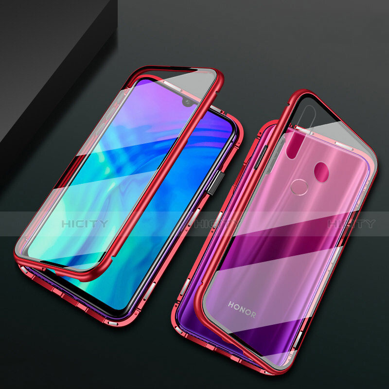 Custodia Lusso Alluminio Laterale Specchio 360 Gradi Cover T04 per Huawei Honor 20 Lite Rosso