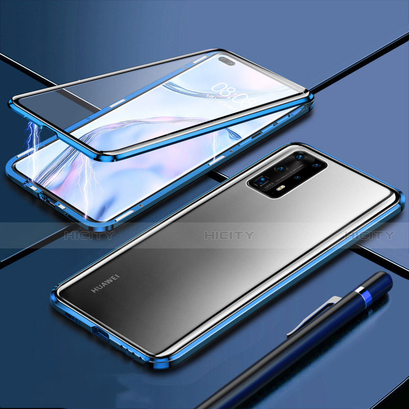 Custodia Lusso Alluminio Laterale Specchio 360 Gradi Cover T04 per Huawei P40 Pro+ Plus