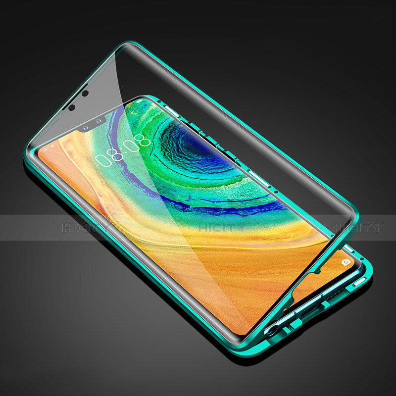 Custodia Lusso Alluminio Laterale Specchio 360 Gradi Cover T05 per Huawei Mate 30 5G Verde