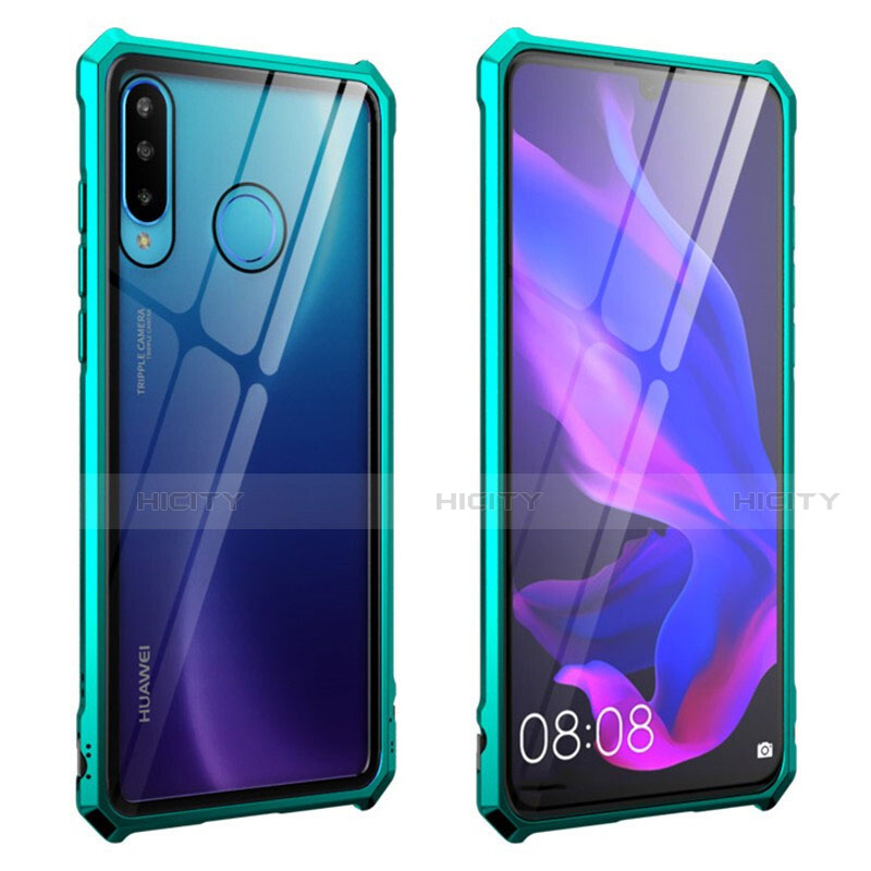 Custodia Lusso Alluminio Laterale Specchio 360 Gradi Cover T05 per Huawei Nova 4e Verde