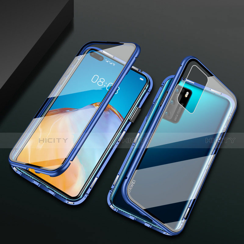 Custodia Lusso Alluminio Laterale Specchio 360 Gradi Cover T05 per Huawei P40