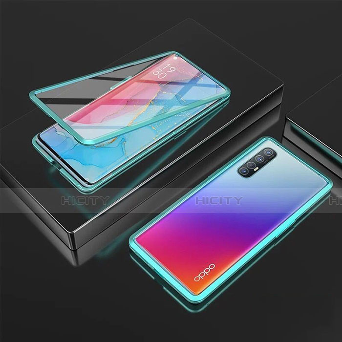 Custodia Lusso Alluminio Laterale Specchio 360 Gradi Cover T05 per Oppo Find X2 Neo