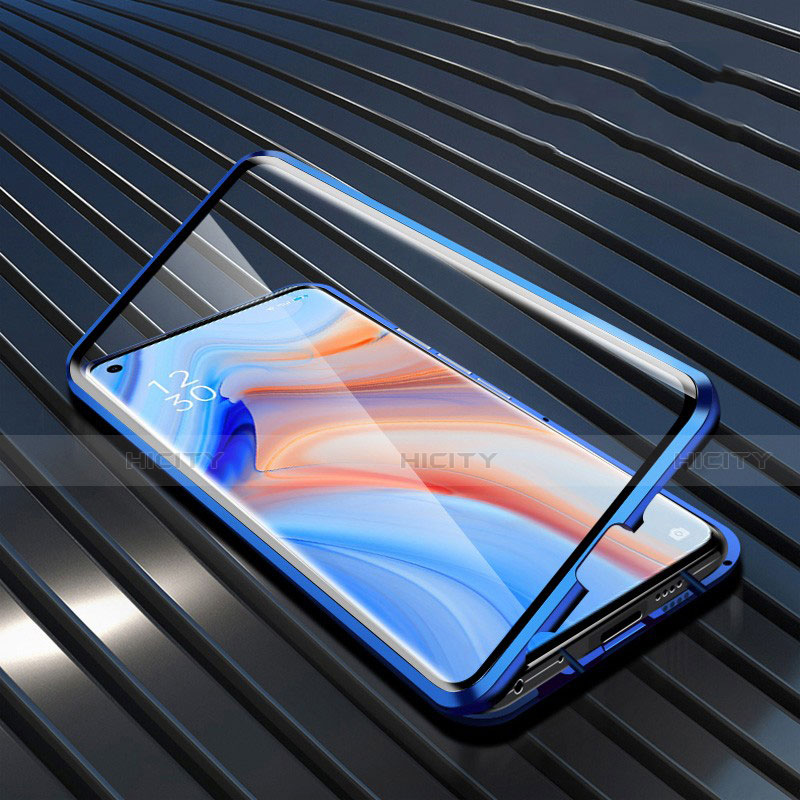 Custodia Lusso Alluminio Laterale Specchio 360 Gradi Cover T05 per Oppo Reno4 Pro 5G