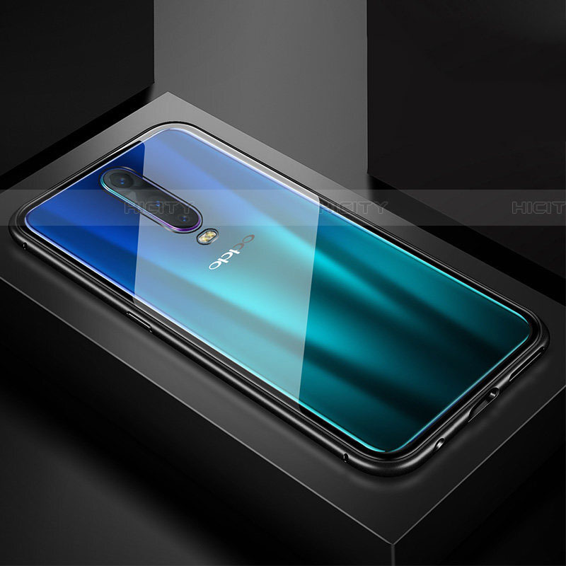 Custodia Lusso Alluminio Laterale Specchio 360 Gradi Cover T05 per Oppo RX17 Pro Nero