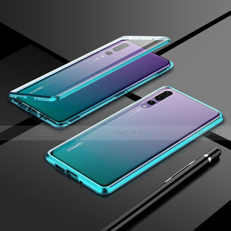 Custodia Lusso Alluminio Laterale Specchio 360 Gradi Cover T06 per Huawei P20 Pro