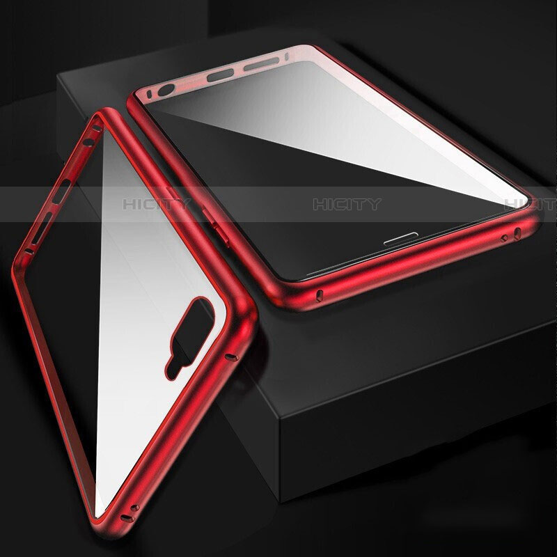 Custodia Lusso Alluminio Laterale Specchio 360 Gradi Cover T06 per Oppo RX17 Neo Rosso