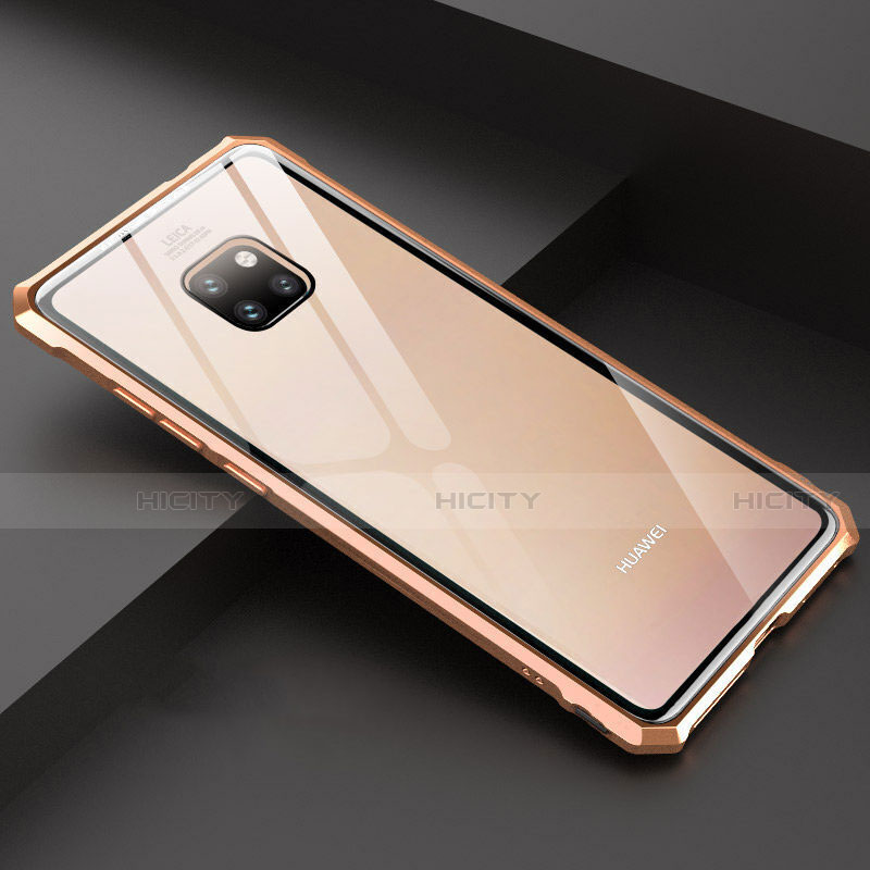 Custodia Lusso Alluminio Laterale Specchio 360 Gradi Cover T07 per Huawei Mate 20