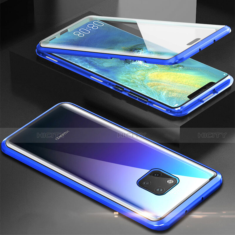 Custodia Lusso Alluminio Laterale Specchio 360 Gradi Cover T07 per Huawei Mate 20 Pro