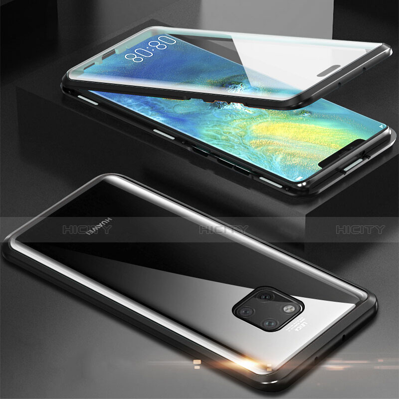 Custodia Lusso Alluminio Laterale Specchio 360 Gradi Cover T07 per Huawei Mate 20 Pro