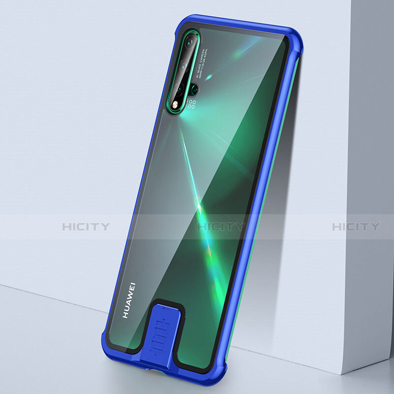 Custodia Lusso Alluminio Laterale Specchio 360 Gradi Cover T07 per Huawei Nova 5 Blu