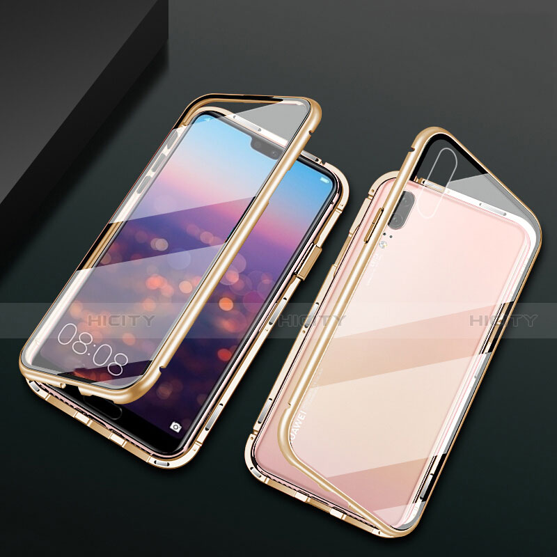 Custodia Lusso Alluminio Laterale Specchio 360 Gradi Cover T07 per Huawei P20