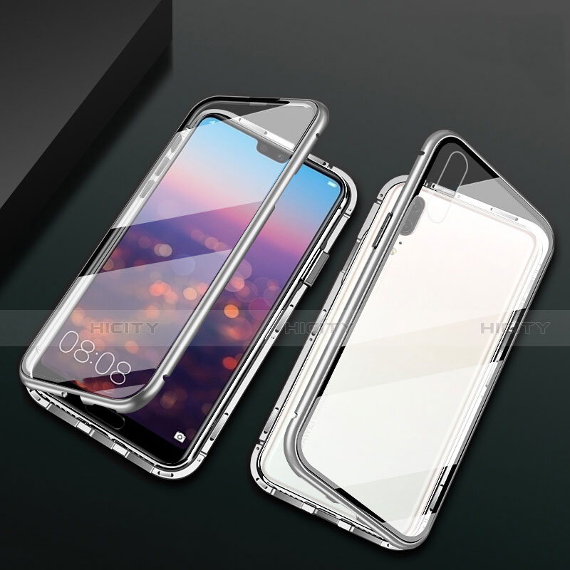 Custodia Lusso Alluminio Laterale Specchio 360 Gradi Cover T07 per Huawei P20