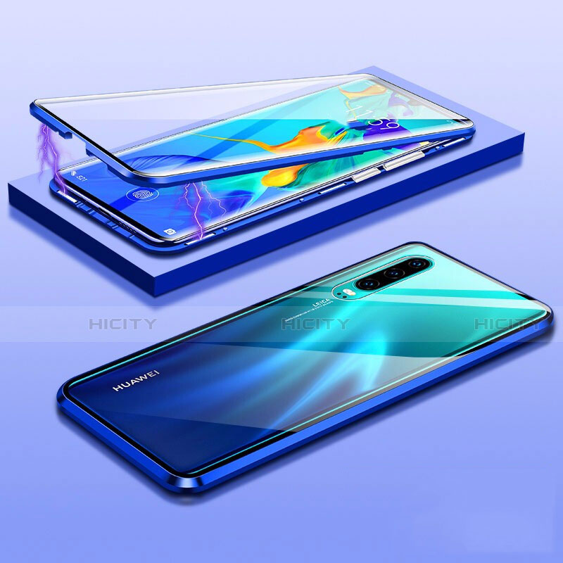 Custodia Lusso Alluminio Laterale Specchio 360 Gradi Cover T07 per Huawei P30