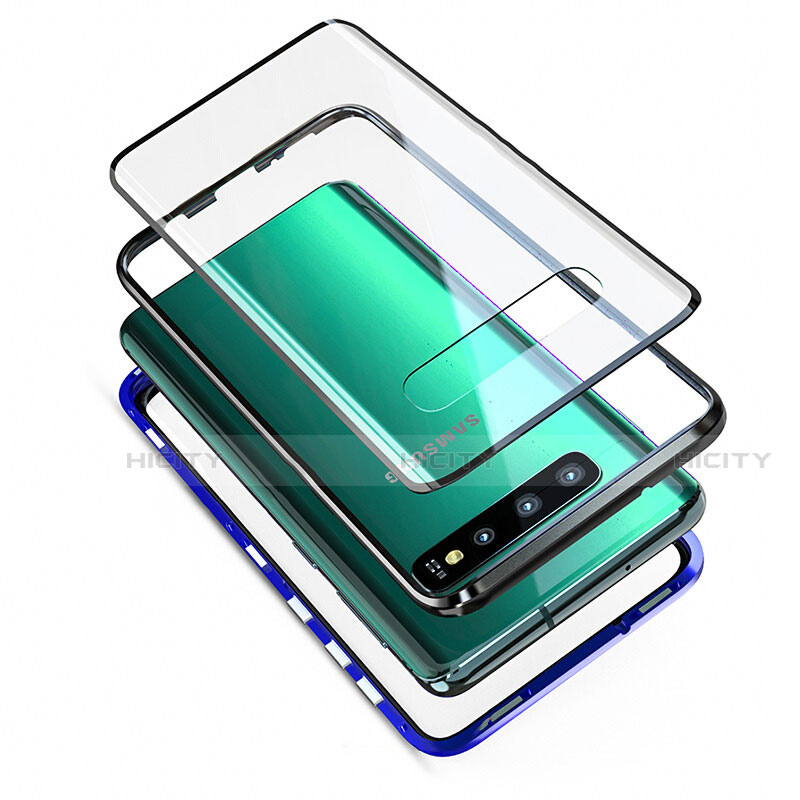 Custodia Lusso Alluminio Laterale Specchio 360 Gradi Cover T07 per Samsung Galaxy S10 Plus