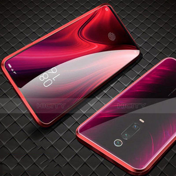 Custodia Lusso Alluminio Laterale Specchio 360 Gradi Cover T07 per Xiaomi Mi 9T Pro Rosso