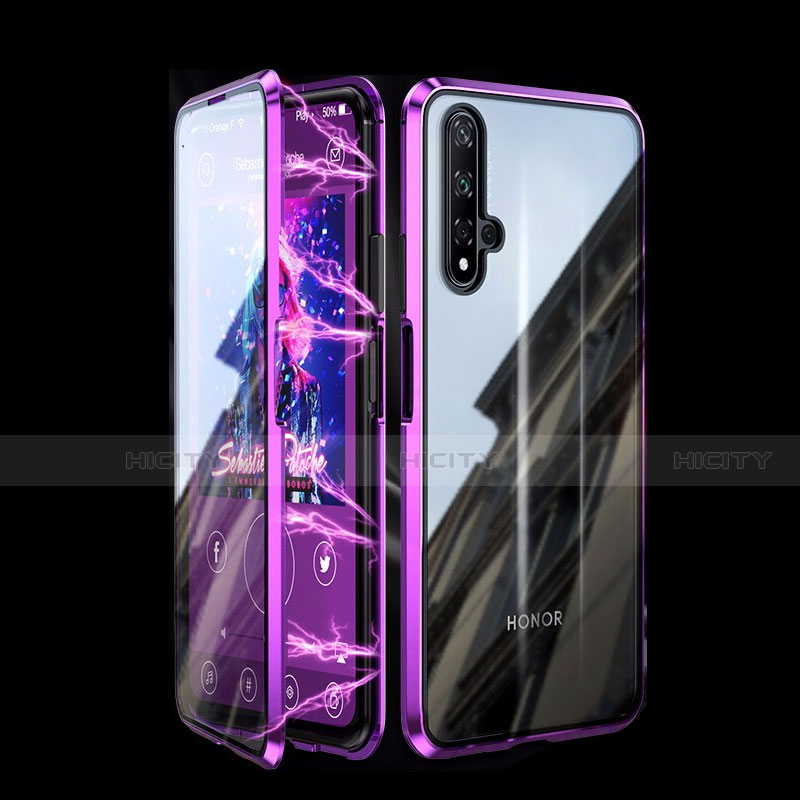 Custodia Lusso Alluminio Laterale Specchio 360 Gradi Cover T08 per Huawei Honor 20S