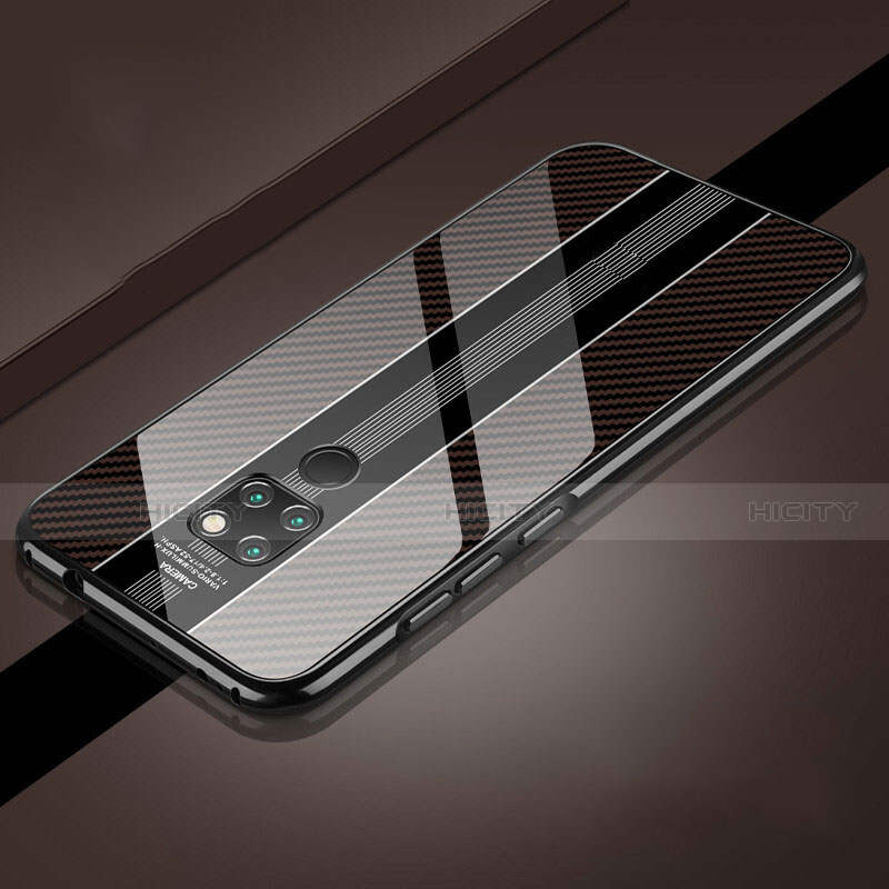 Custodia Lusso Alluminio Laterale Specchio 360 Gradi Cover T08 per Huawei Mate 20 Nero