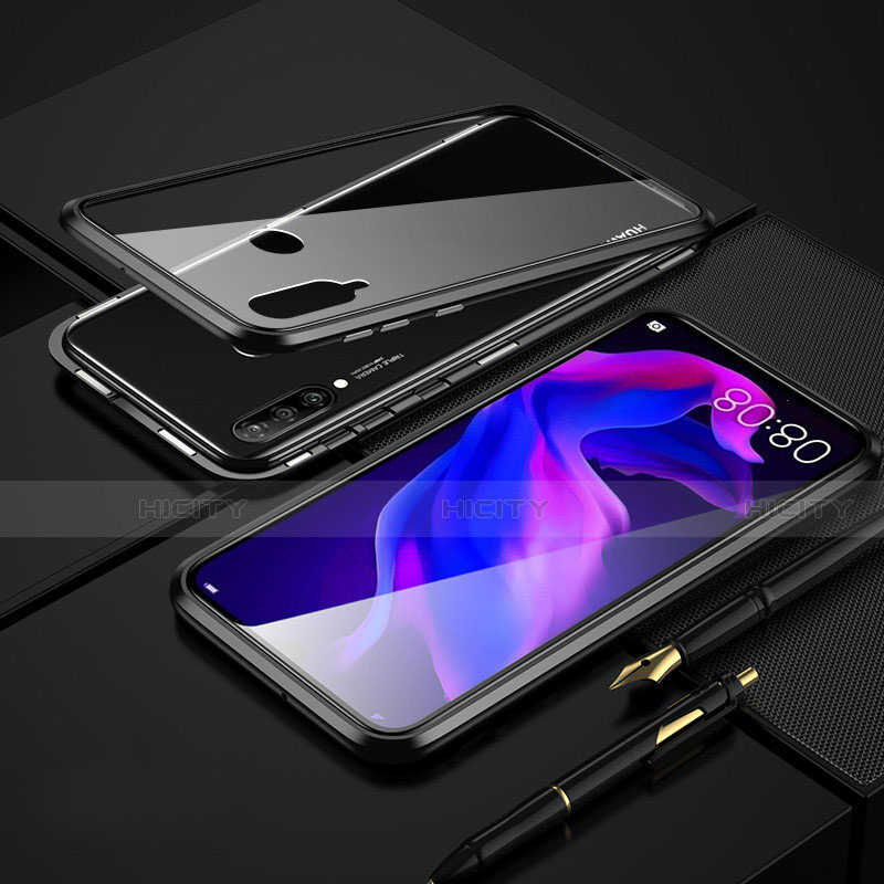 Custodia Lusso Alluminio Laterale Specchio 360 Gradi Cover T08 per Huawei Nova 4e Nero