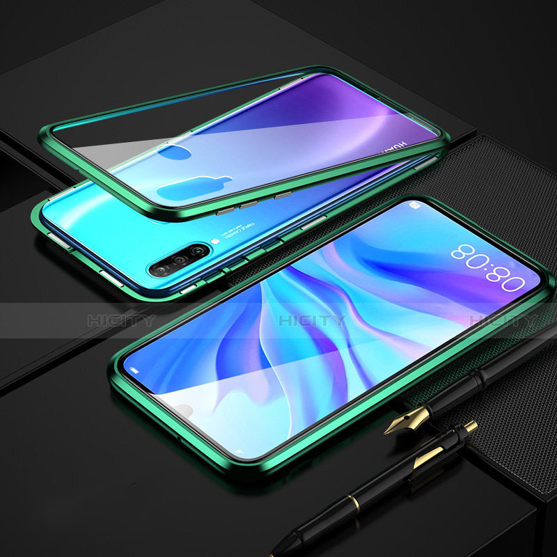 Custodia Lusso Alluminio Laterale Specchio 360 Gradi Cover T08 per Huawei Nova 4e Verde