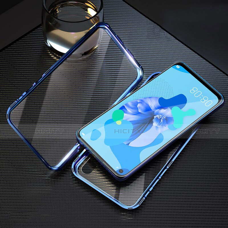 Custodia Lusso Alluminio Laterale Specchio 360 Gradi Cover T08 per Huawei P20 Lite (2019)