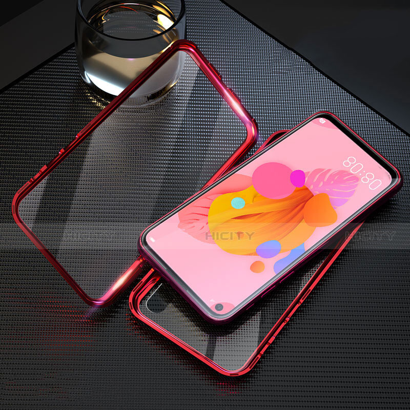 Custodia Lusso Alluminio Laterale Specchio 360 Gradi Cover T08 per Huawei P20 Lite (2019)