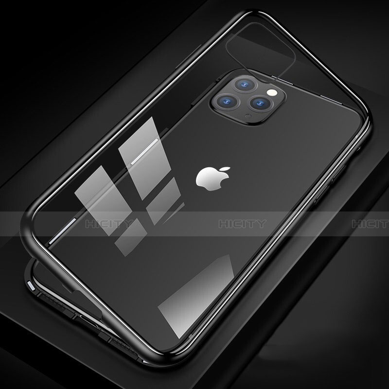 Custodia Lusso Alluminio Laterale Specchio 360 Gradi Cover T09 per Apple iPhone 11 Pro Nero