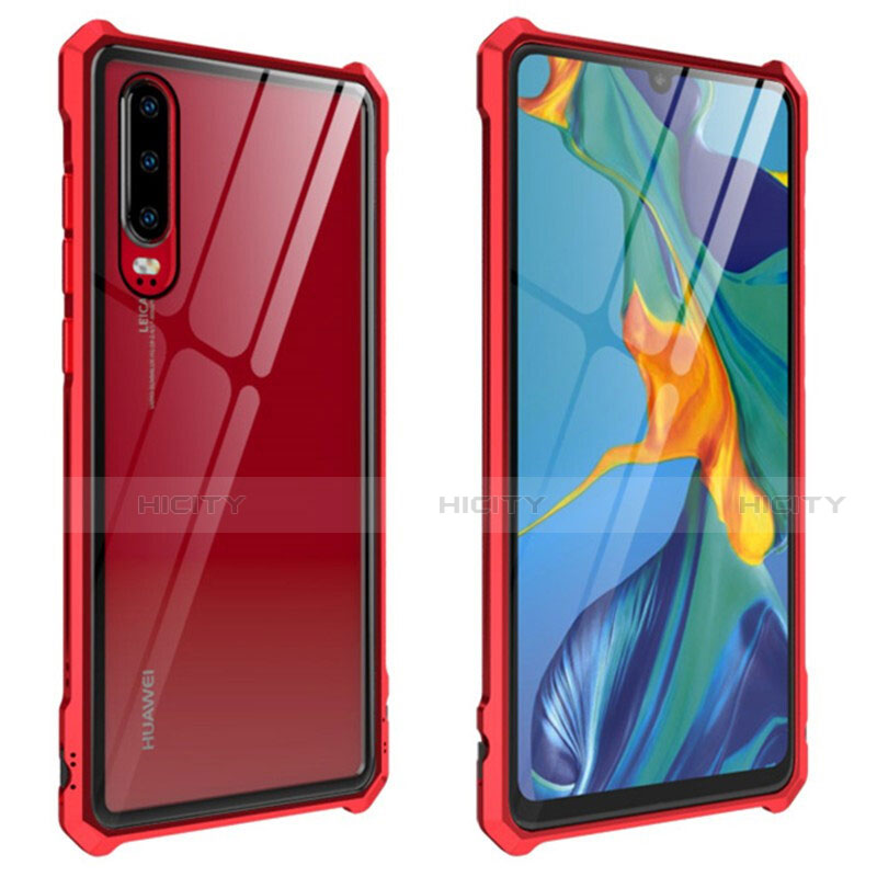 Custodia Lusso Alluminio Laterale Specchio 360 Gradi Cover T09 per Huawei P30