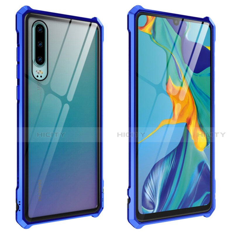 Custodia Lusso Alluminio Laterale Specchio 360 Gradi Cover T09 per Huawei P30