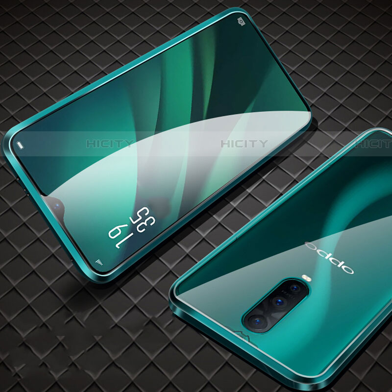 Custodia Lusso Alluminio Laterale Specchio 360 Gradi Cover T09 per Oppo RX17 Pro Verde