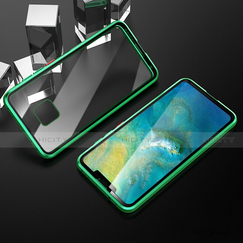 Custodia Lusso Alluminio Laterale Specchio 360 Gradi Cover T12 per Huawei Mate 20 Pro