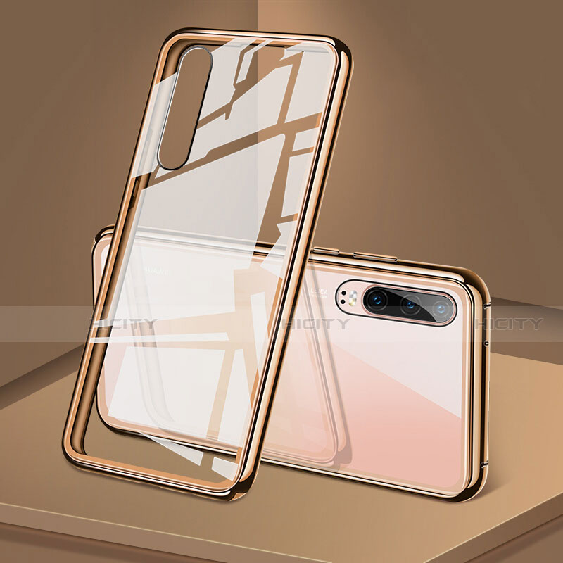 Custodia Lusso Alluminio Laterale Specchio 360 Gradi Cover T12 per Huawei P30