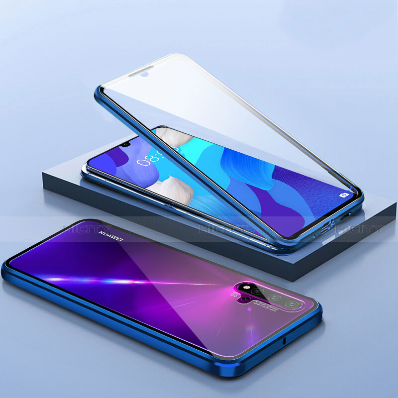 Custodia Lusso Alluminio Laterale Specchio 360 Gradi Cover T14 per Huawei Nova 5