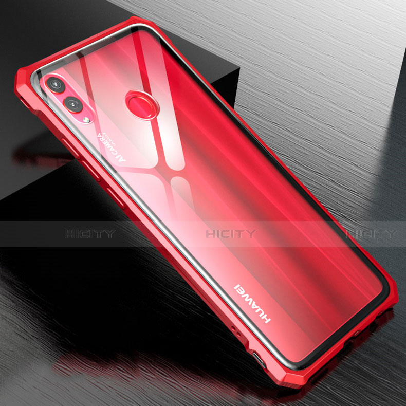 Custodia Lusso Alluminio Laterale Specchio Cover M01 per Huawei Honor 8X Rosso