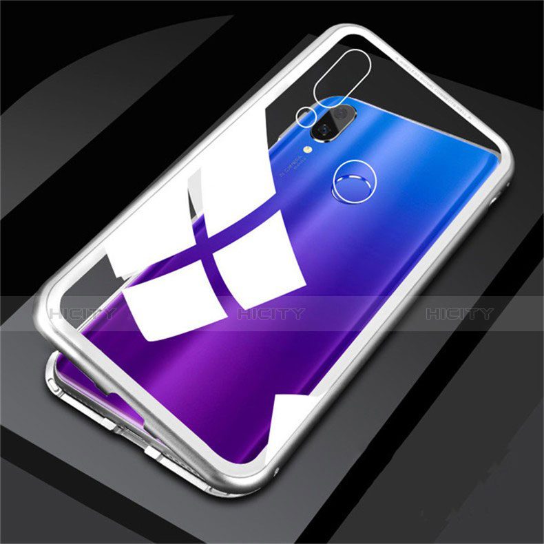 Custodia Lusso Alluminio Laterale Specchio Cover M01 per Huawei P Smart (2019) Argento