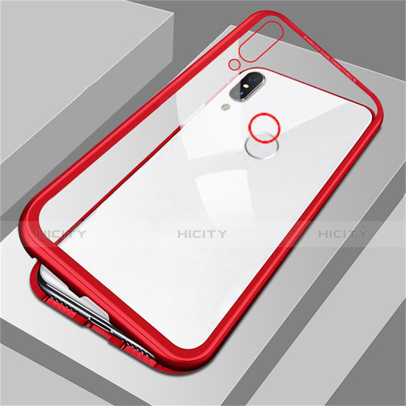 Custodia Lusso Alluminio Laterale Specchio Cover M01 per Huawei P Smart (2019) Rosso