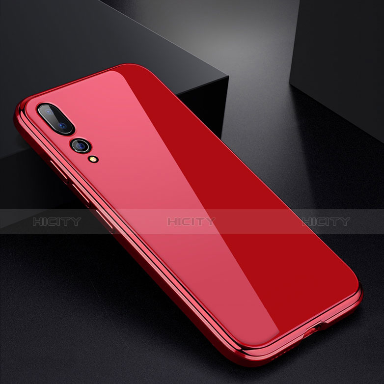 Custodia Lusso Alluminio Laterale Specchio Cover M01 per Huawei P20 Pro Rosso