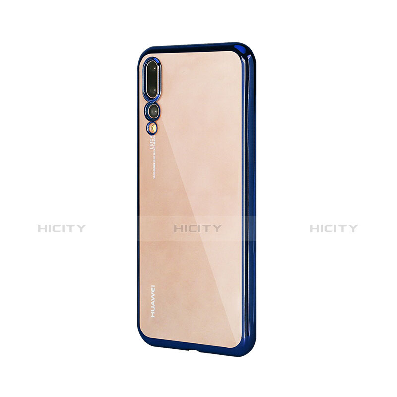 Custodia Lusso Alluminio Laterale Specchio Cover M04 per Huawei P20 Pro Blu