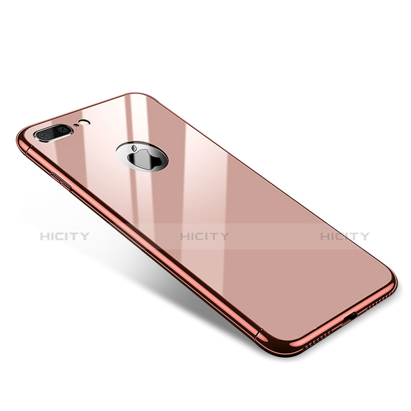 Custodia Lusso Alluminio Laterale Specchio Cover per Apple iPhone 7 Plus Oro Rosa