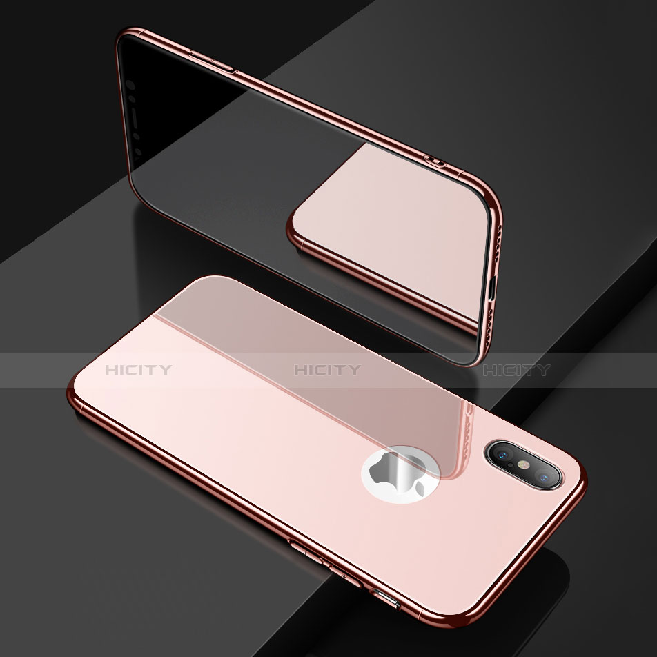 Custodia Lusso Alluminio Laterale Specchio Cover per Apple iPhone Xs