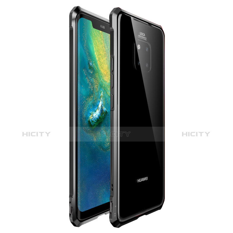 Custodia Lusso Alluminio Laterale Specchio Cover per Huawei Mate 20 Pro Nero