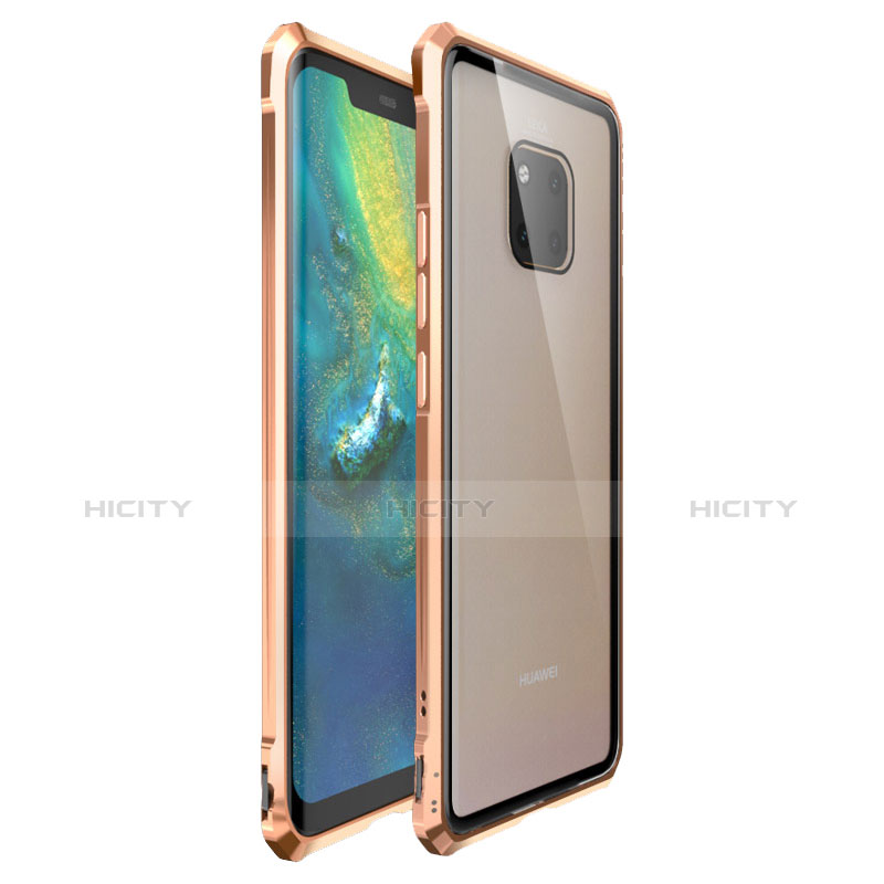 Custodia Lusso Alluminio Laterale Specchio Cover per Huawei Mate 20 Pro Oro