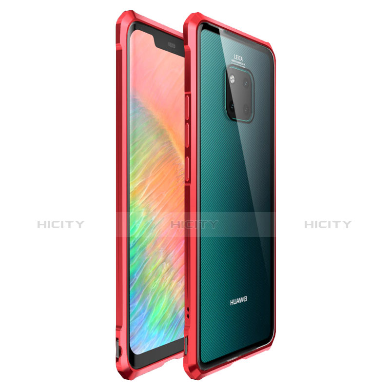 Custodia Lusso Alluminio Laterale Specchio Cover per Huawei Mate 20 Pro Rosso