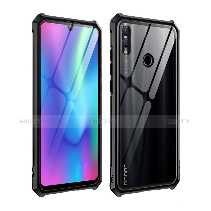 Custodia Lusso Alluminio Laterale Specchio Cover per Huawei P Smart (2019) Nero