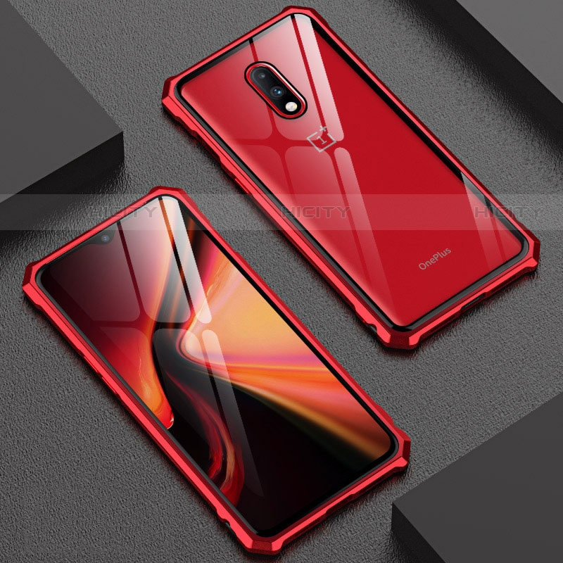 Custodia Lusso Alluminio Laterale Specchio Cover per OnePlus 7